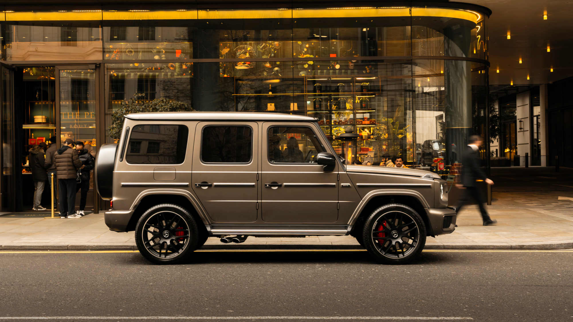 Side profile of luxury Mercedes G-Class available for hire