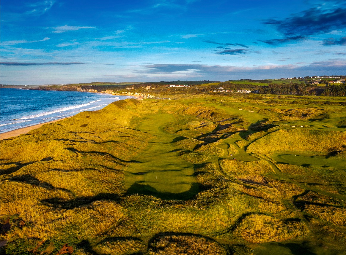 Royal Portrush Golf Club on Northern Ireland’s north coast — iconic Open Championship venue featured in Gorse & Thistle luxury golf journeys.