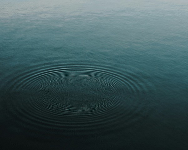 ripples on blue water
