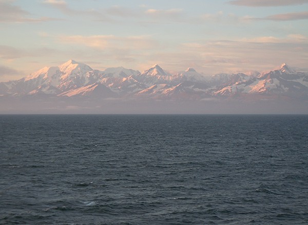 Fairweather Mountains covered in snow