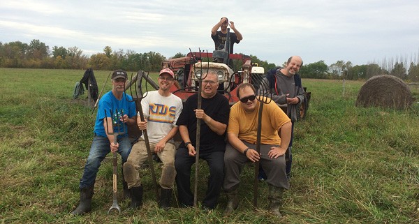 The author (second from left) with men from the ADL program.