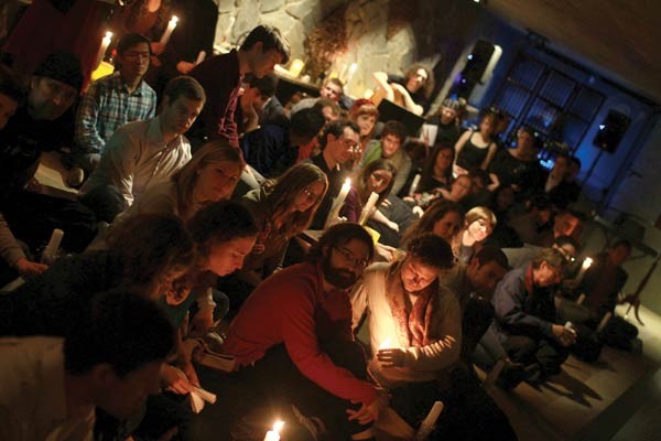 Bay Area rationalists at a Secular Solstice celebration