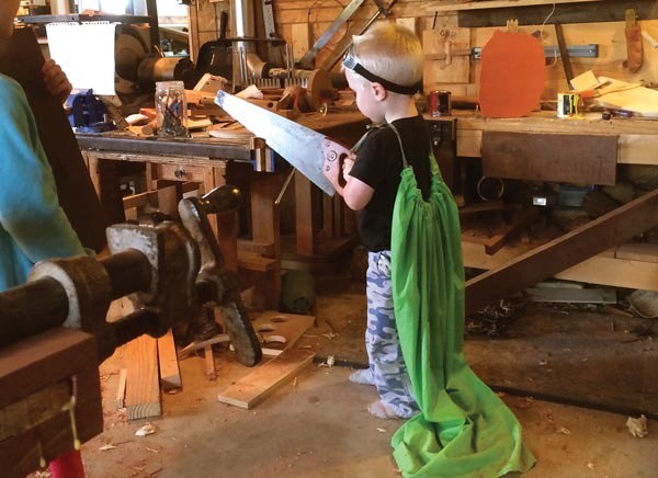 My kids have their own benches and tools to work with.