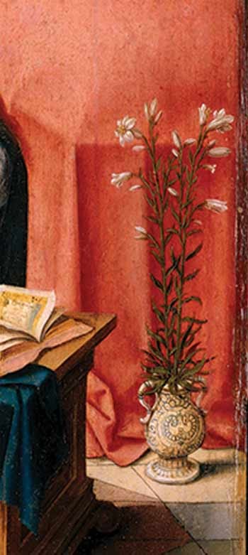 Joos van Cleve, The Annunciation (detail)