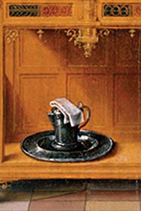 Joos van Cleve, The Annunciation (detail)
