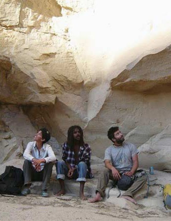 Kari, Melake, and Eyal near the end of Gray Canyon. Photograph by Christian Woodard.