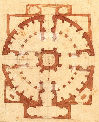 Michelangelo Buonarroti, Plan for a Church,  ca. 1560