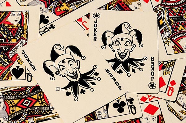 Playing cards thrown in a pile