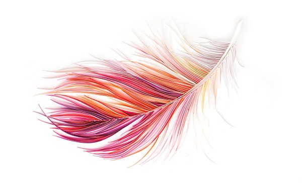 una pluma hecha de papel