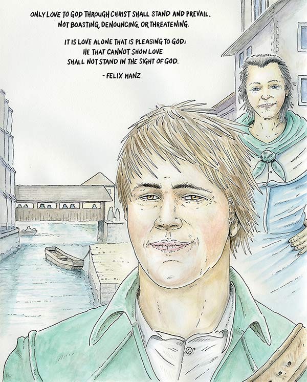 an illustration of Felix Manz