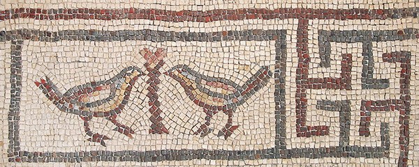 mosaic of two doves