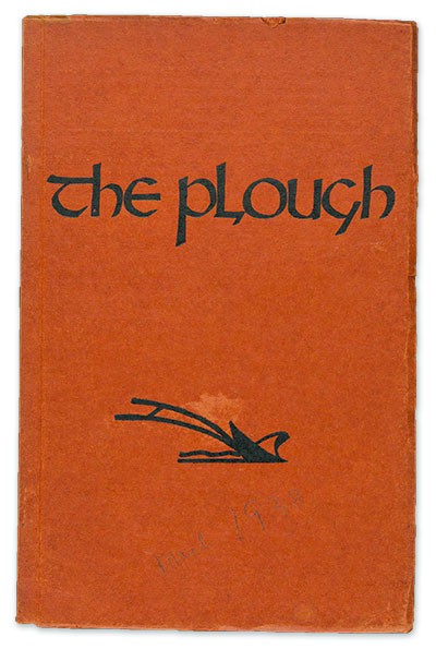 plain reddish orange cover of the first issue of Plough in 1938