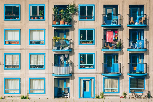 colorful apartment building