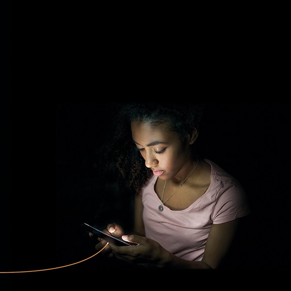 young person on a phone