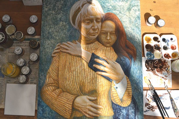painting of two women
