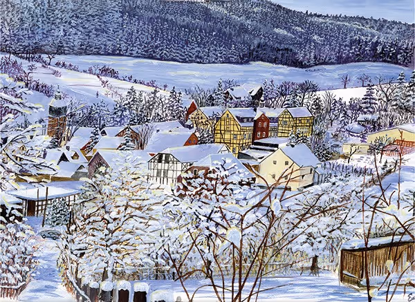 Painting of a village
