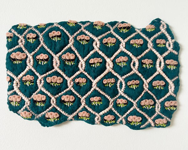 green textile art