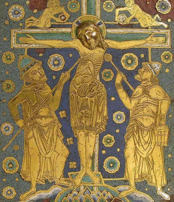 medieval plaque depicting the Crucifixion