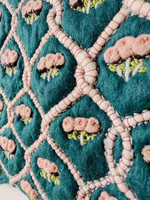 green textile art