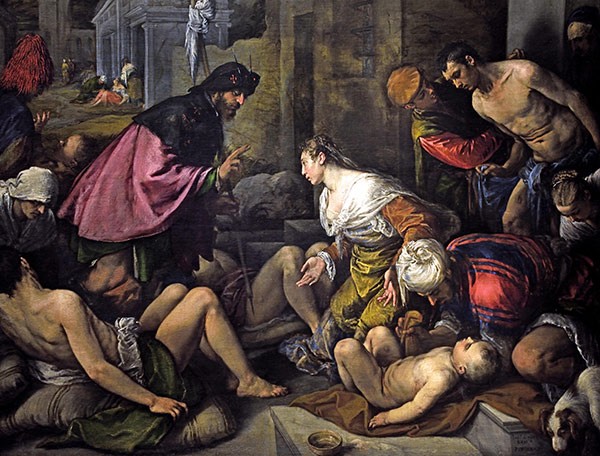 painting of Saint Roch visiting the plague-stricken