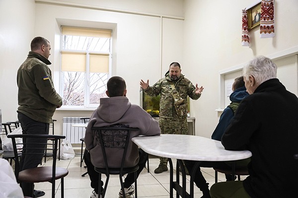 a chaplain praying