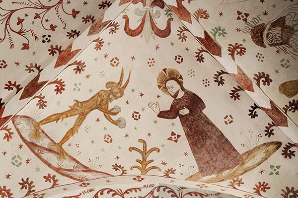 illustration of the devil tempting Christ in the wilderness