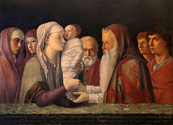 Mary presenting Jesus at the temple