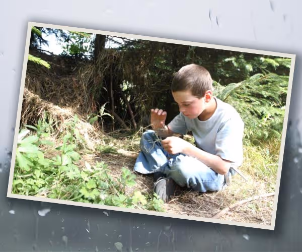 Ten-year-old Rudi, project in hand.