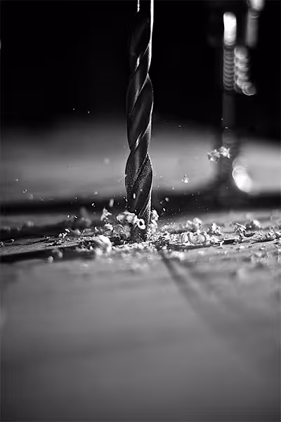 drilling a piece of wood