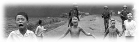 Vietnamese children fleeing from Napalm attack on their village