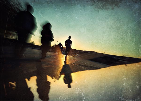 people by lake 