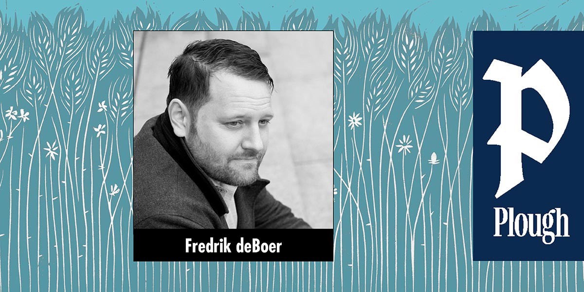 Black and white photo of man with short hair and beard looking right, labeled Fredrik deBoer.