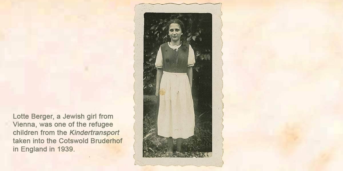 Black and white portrait of Lotte Berger, a Jewish refugee girl from Vienna in 1939.