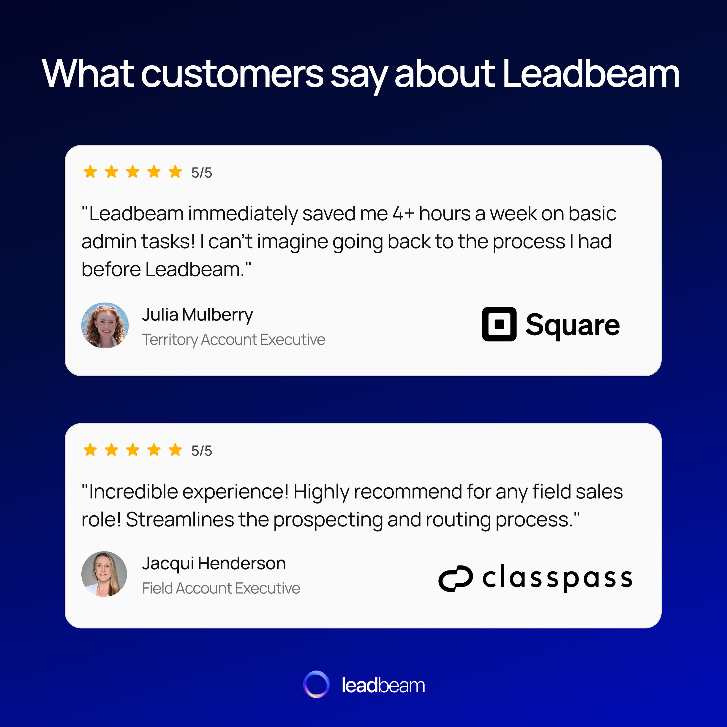 Leadbeam Customer Testimonials