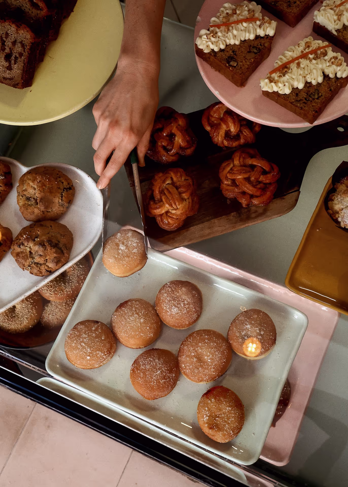Assortment of healthy organic pastries from local bakeries in Marrakech.