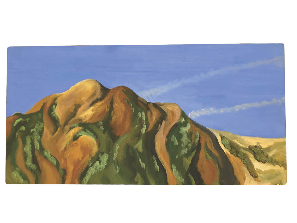 Oil painting of the Getty Center museum architecture in Los Angeles