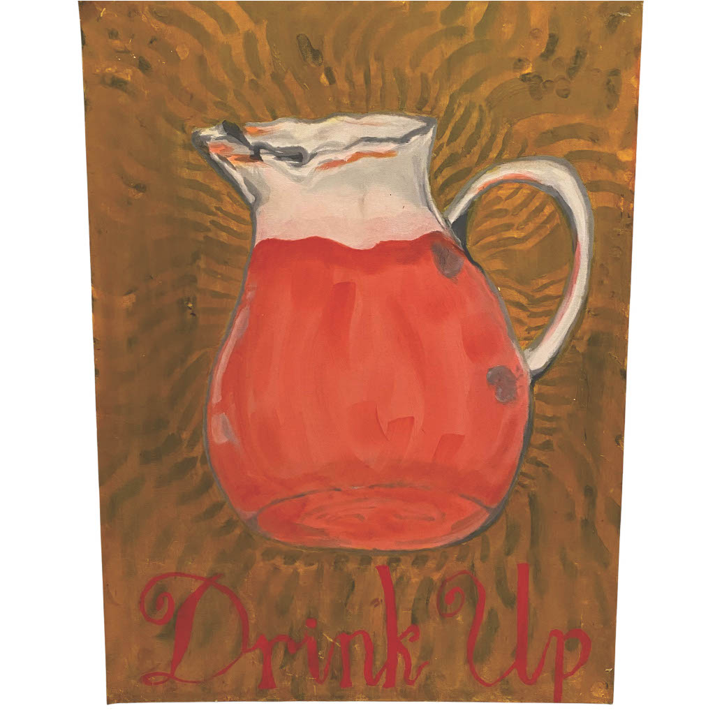 Abstract oil painting titled Kool Aid with bold vibrant colors