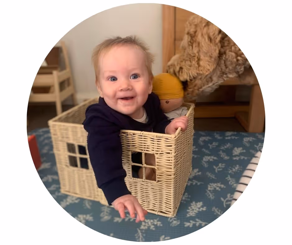 child in a basket