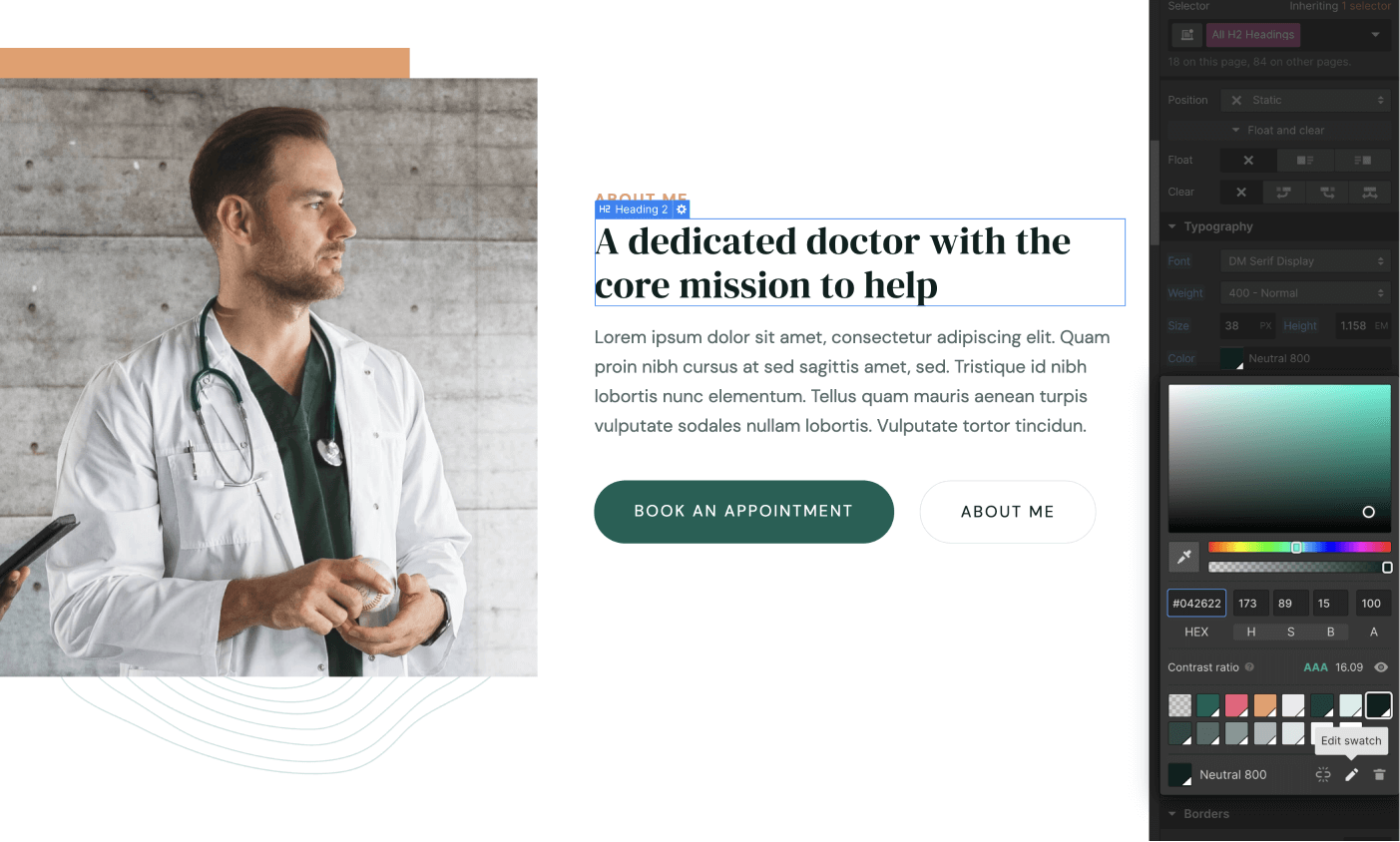 Colors - Doctor Webflow Template