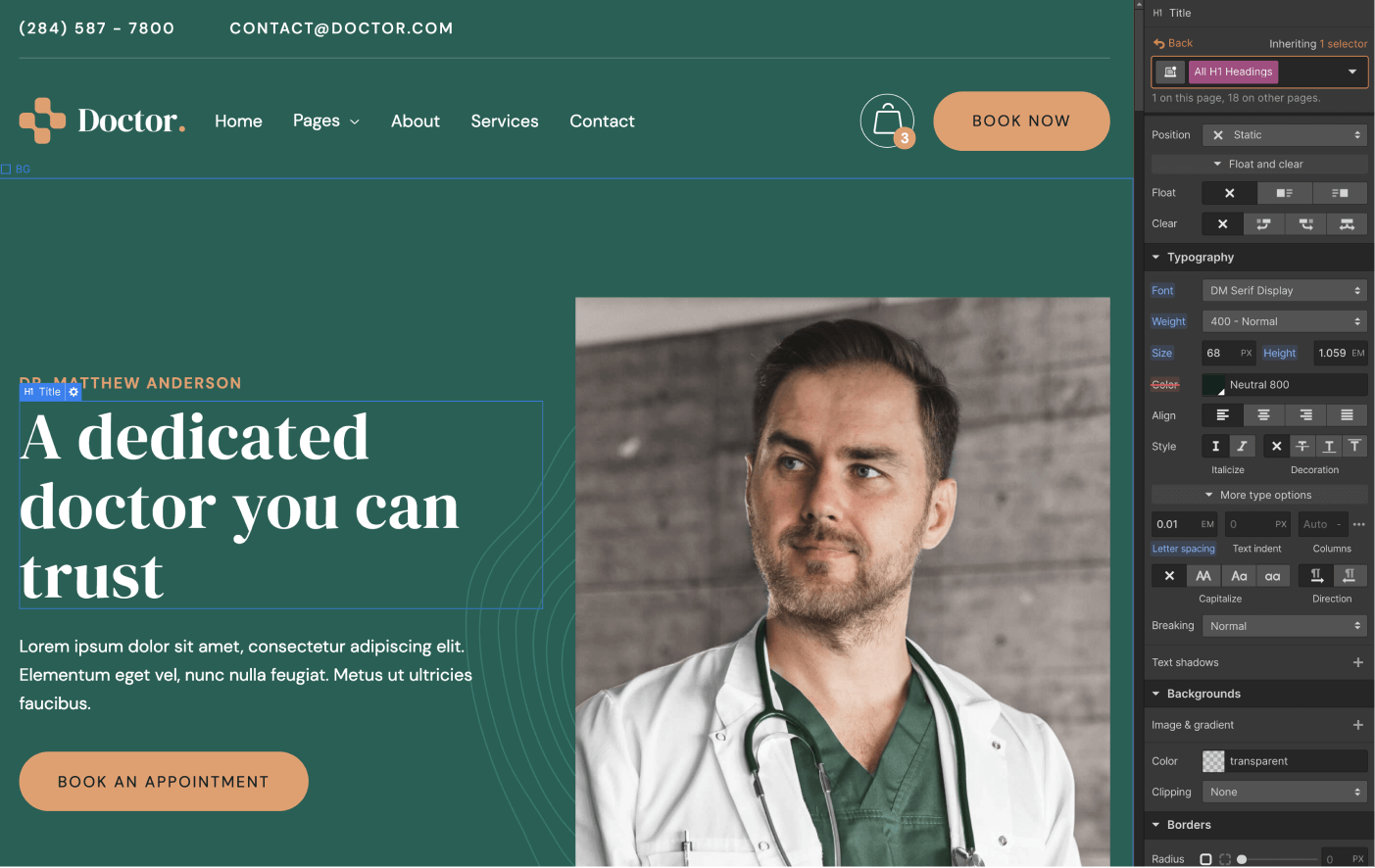 Typography - Doctor Webflow Template