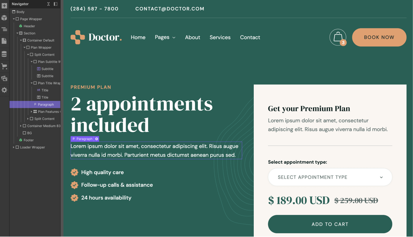 eCommerce Page - Doctor Webflow Template