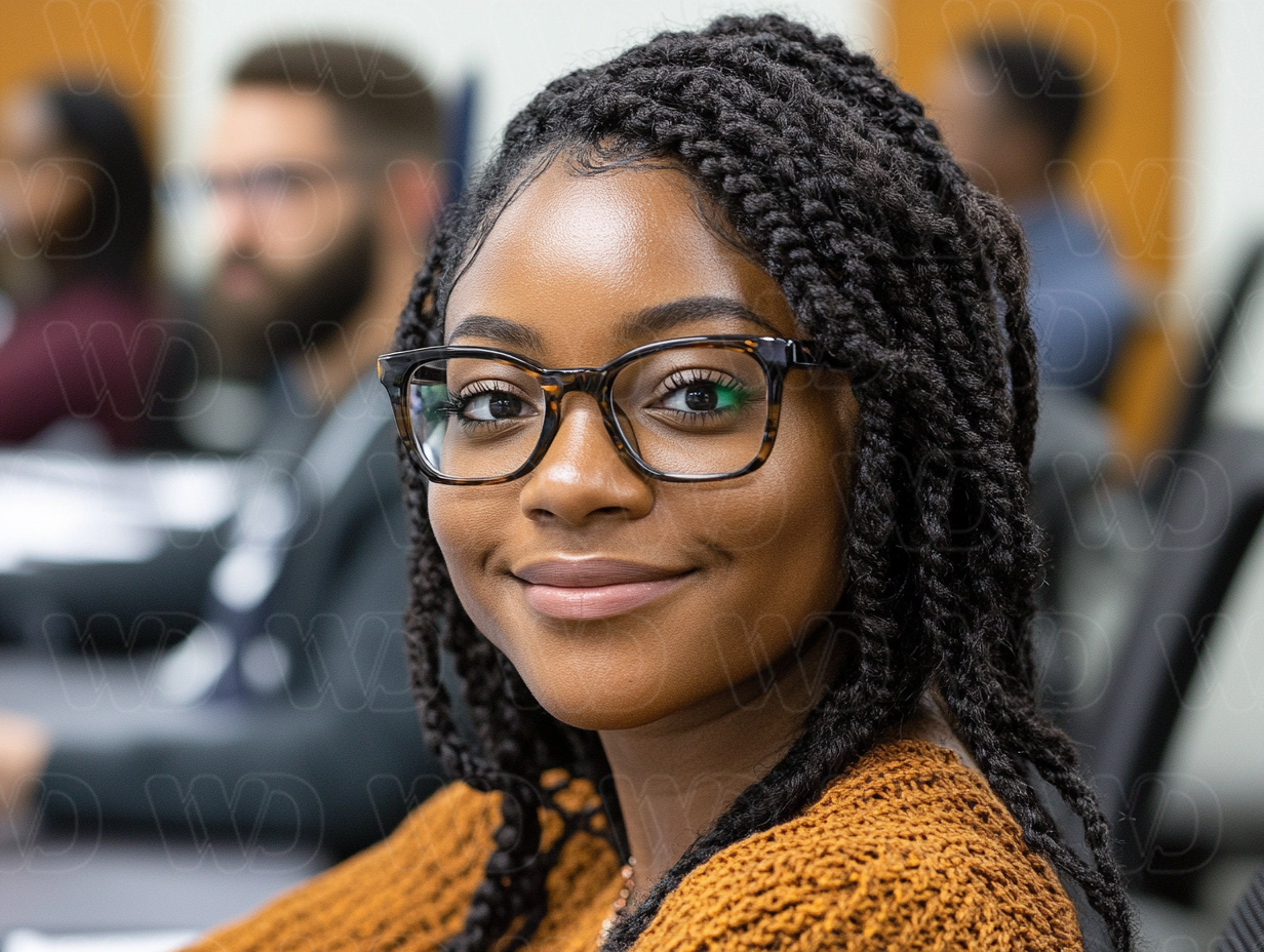 Image of a woman smiling into the camera smiling.
