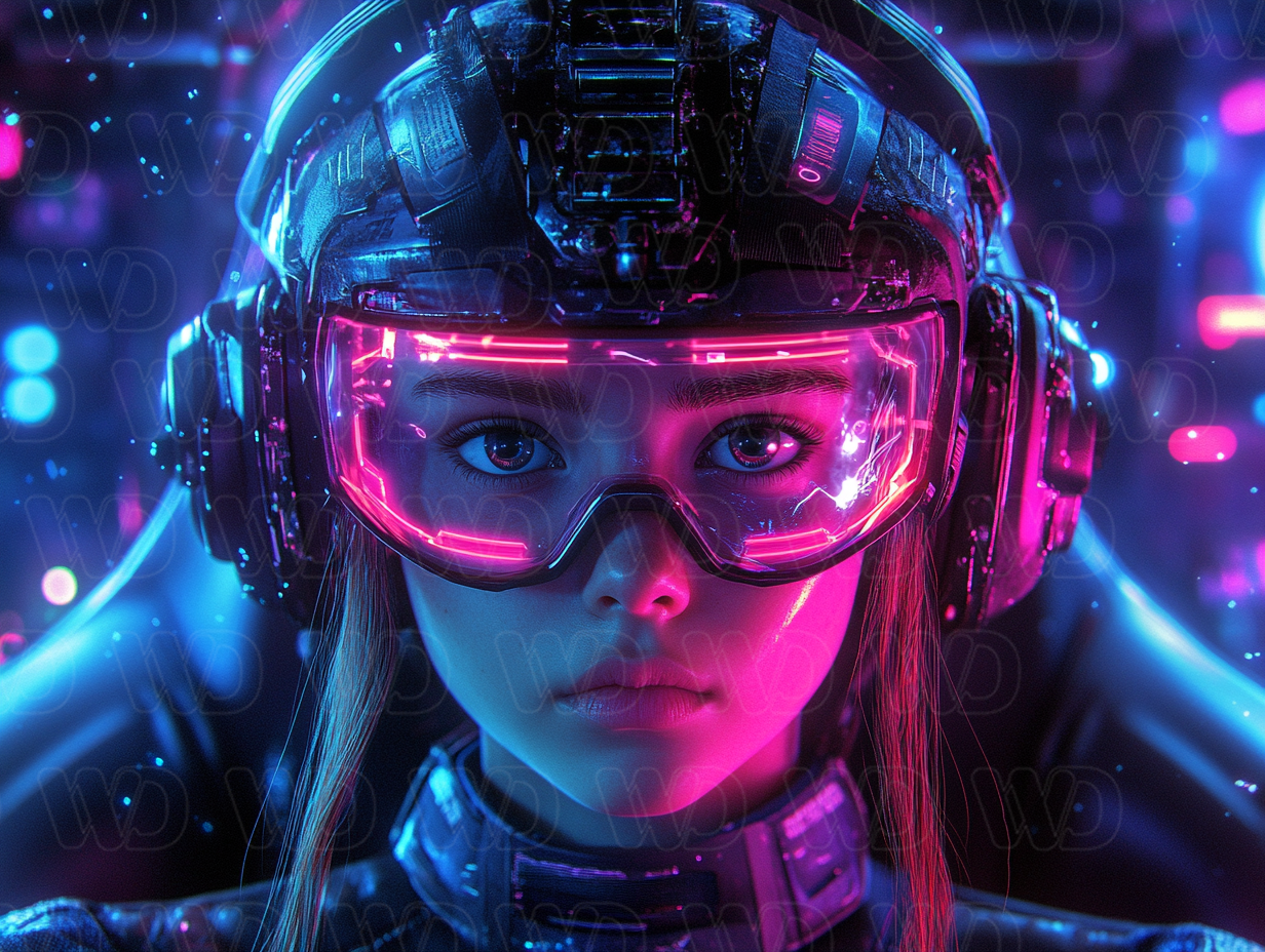 Cool image of a cyber girl streaming.
