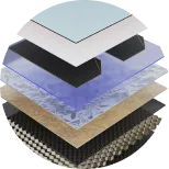 A render of showing Solar Panel CFRP substrates in detail.