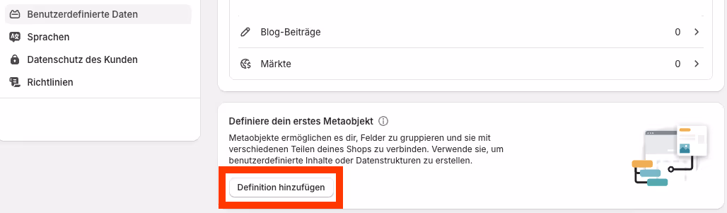 Shopify Metaobjekt anlegen. Praxisbeispiel Buzz Digital