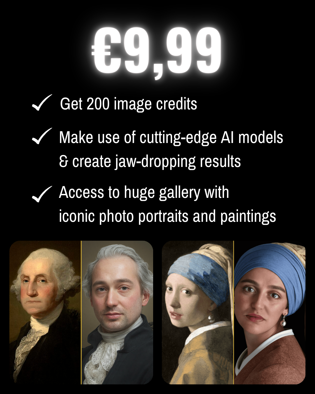 Pricing for MakeMeHistory.AI faceswap 