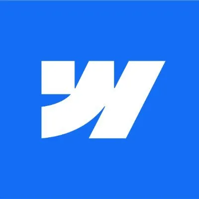 White stylized letter W logo on bright blue background