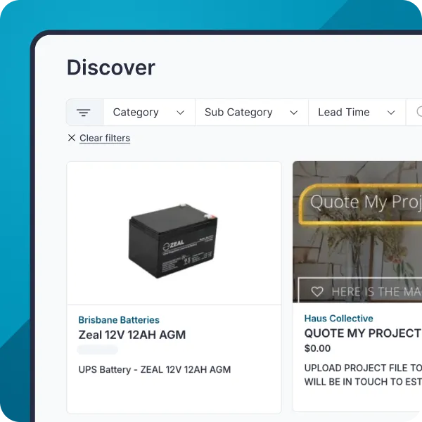 Kartable dashboard showing Procurement feature