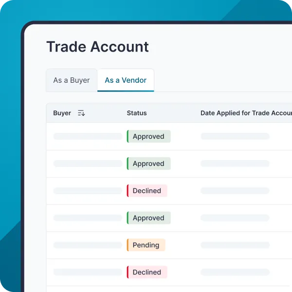 Kartable dashboard showing Trade Accounts feature