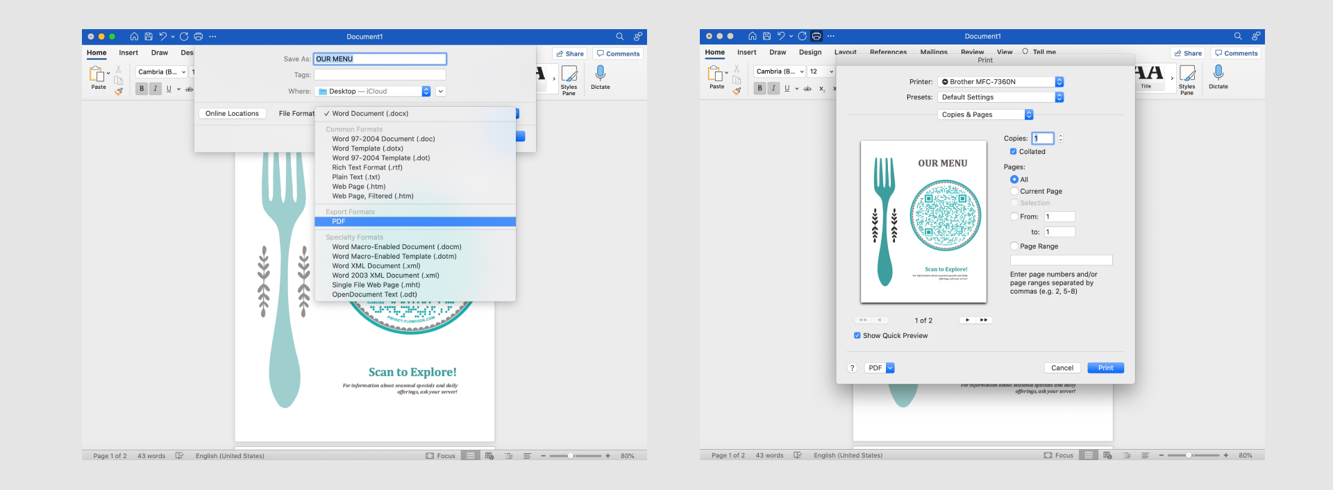 Flowcode on Microsoft word